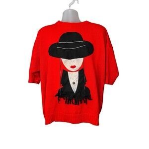 Mardel Vintage Handcrafted Crew Neck Short Sleeve Sweater Size XL/1X